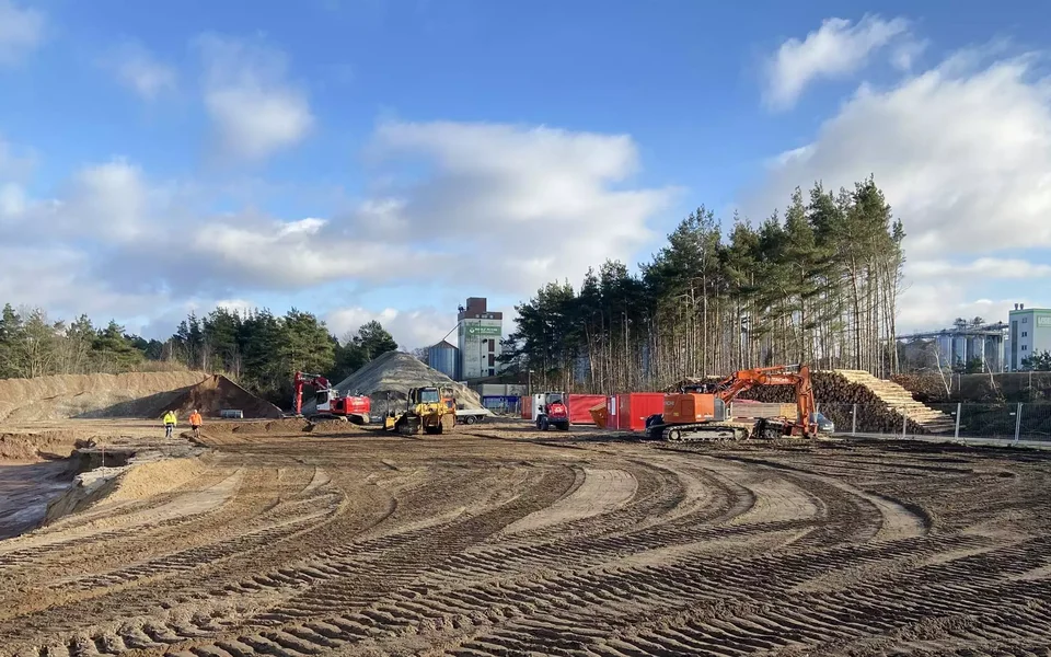 A large construction site at the company site in Uelzen