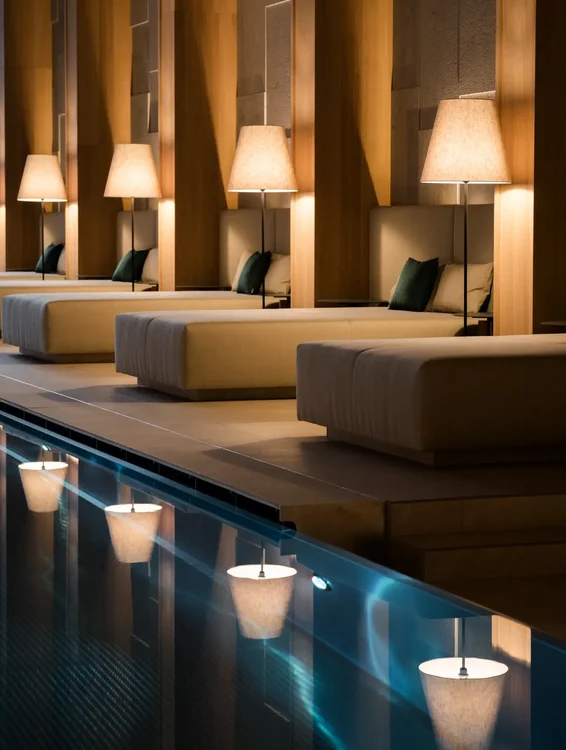 Daybeds im Gartenspa