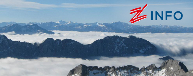 Gipfel im Nebel mit Zugspitzlogo