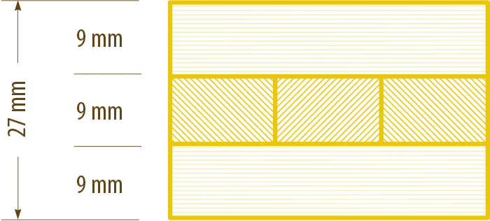 Shuttering panels (27) without edge band